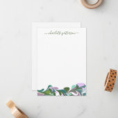 抽象芸術大理石(紫と緑パーソナライズされた) ノートカード (正面/裏面インサイチュ)