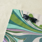 抽象芸術大理石(紫と緑パーソナライズされた) ビーチタオル (インサイチュ)