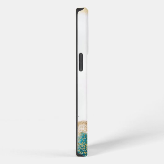 抽象芸術大理石(青と白絵を描) iPhoneケース (右側面)