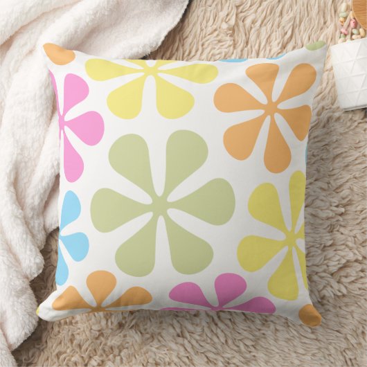 抽象芸術大花明るいカラーミックス クッション (ブランケット)