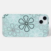 抽象芸術大花輪郭BWG+アヒル卵青 Case-Mate iPhoneケース (裏面 (横))