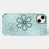 抽象芸術大花輪郭BWG+アヒル卵青 Case-Mate iPhoneケース (裏面 (横))