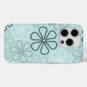 抽象芸術大花輪郭BWG+アヒル卵青 Case-Mate iPhoneケース (裏面 (横))