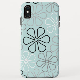 抽象芸術大花輪郭BWG+アヒル卵青 iPhone XS MAXケース