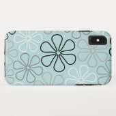 抽象芸術大花輪郭BWG+アヒル卵青 Case-Mate iPhoneケース (裏面(横))