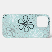 抽象芸術大花輪郭BWG+アヒル卵青 Case-Mate iPhoneケース (裏面 (横))