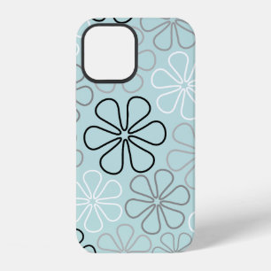 抽象芸術大花輪郭BWG+アヒル卵青 iPhone 12ケース