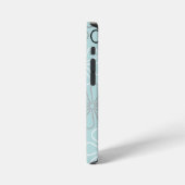 抽象芸術大花輪郭BWG+アヒル卵青 iPhoneケース (左側面)