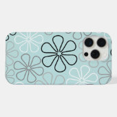 抽象芸術大花輪郭BWG+アヒル卵青 iPhoneケース (裏面横)
