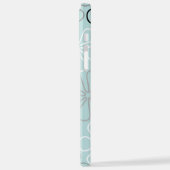 抽象芸術大花輪郭BWG+アヒル卵青 iPhoneケース (左側面)