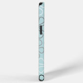 抽象芸術大花輪郭BWG+アヒル卵青 iPhoneケース (右側面)