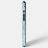 抽象芸術大花輪郭BWG+アヒル卵青 iPhoneケース (左側面)