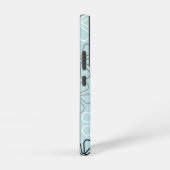 抽象芸術大花輪郭BWG+アヒル卵青 SAMSUNG GALAXYケース (右側面)