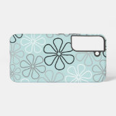 抽象芸術大花輪郭BWG+アヒル卵青 SAMSUNG GALAXYケース (裏面横)