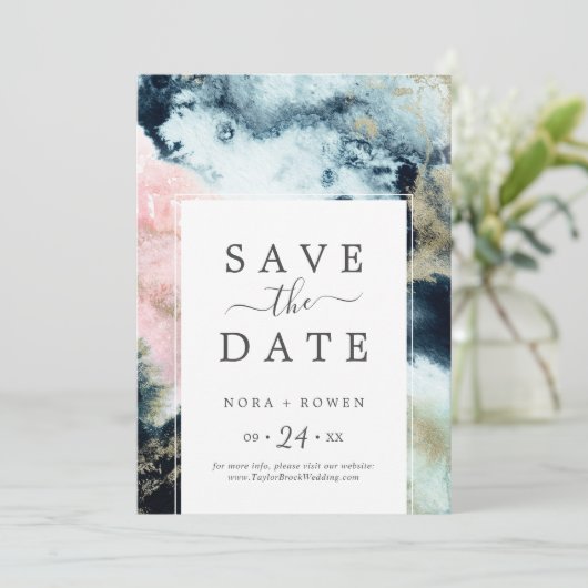 抽象芸術天体セーブ・ザ・デート案内カード セーブザデート (スタンド正面)