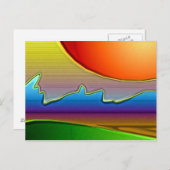 抽象芸術太陽オーバーウェーブアート ポストカード (正面/裏面)