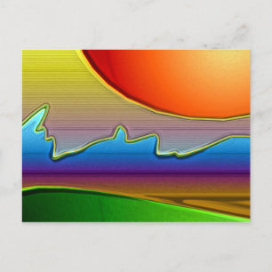抽象芸術太陽オーバーウェーブアート ポストカード