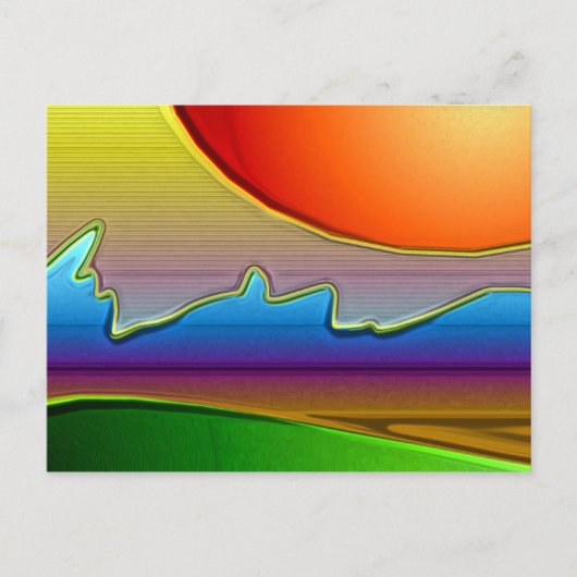 抽象芸術太陽オーバーウェーブアート ポストカード (正面)