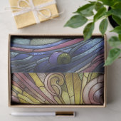 抽象芸術太陽波ステンドグラス 薄葉紙 (ギフト)