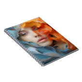 抽象芸術女子顔カラフル女子ポートレート ノートブック (右側)