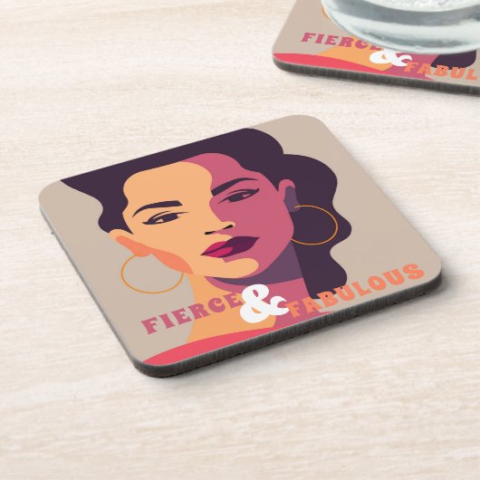 抽象芸術女性の激しい&素晴らしいモダン コースター (左側)