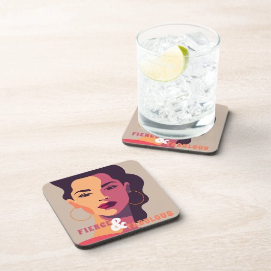 抽象芸術女性の激しい&素晴らしいモダン コースター (右側)