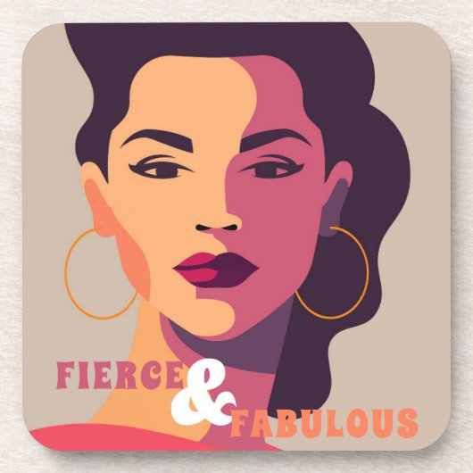 抽象芸術女性の激しい&素晴らしいモダン コースター (正面)