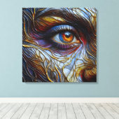 抽象芸術女性の顔アップ キャンバスプリント (インサイチュ (ウッドフロア))