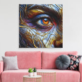 抽象芸術女性の顔アップ キャンバスプリント (インサイチュ (リビング))