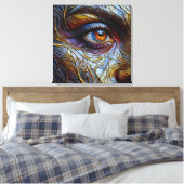 抽象芸術女性の顔アップ キャンバスプリント (インサイチュ (寝室))
