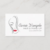 抽象芸術女性の髪とメイクアップビジネスのための顔 名刺 (正面)