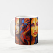 抽象芸術女性シリーズバージョン4 コーヒーマグカップ (正面左)