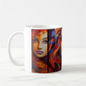 抽象芸術女性シリーズバージョン4 コーヒーマグカップ (左)
