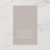 抽象芸術女性ジュエリーメーカーイヤリングディスプレイカード 名刺 (裏面)