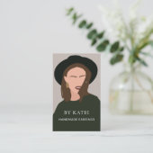 抽象芸術女性ジュエリーメーカーイヤリングディスプレイカード 名刺 (スタンド正面)