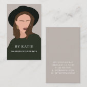 抽象芸術女性ジュエリーメーカーイヤリングディスプレイカード 名刺 (正面/裏面)