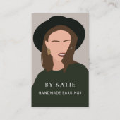 抽象芸術女性ジュエリーメーカーイヤリングディスプレイカード 名刺 (正面)