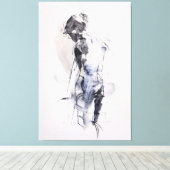 抽象芸術女性姿- キャンバスプリント (インサイチュ (ウッドフロア))