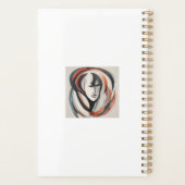 抽象芸術女性顔ブラウンブループランナー プランナー手帳 (裏面)