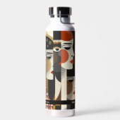 抽象芸術女性顔芸術的イラストレーション ウォーターボトル (左面)