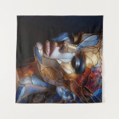 抽象芸術女性顔1 – ステンドグラス タペストリー (正面(横))