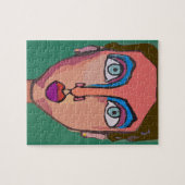 抽象芸術女性顔 ジグソーパズル (横)