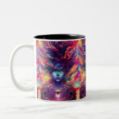 抽象芸術女性顔 ツートーンマグカップ (左)