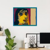 抽象芸術女性顔 ポスター (ホームオフィス)