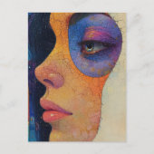 抽象芸術女性顔 ポストカード (正面)