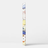 抽象芸術女性顔、水色水玉模様。 Case-Mate iPhoneケース (裏面 / 右)