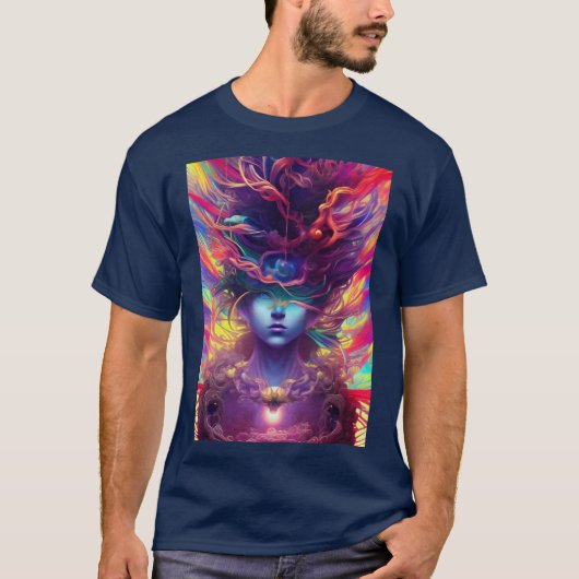抽象芸術女性顔 Tシャツ (正面)