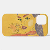 抽象芸術女性：ミニマリスト線ポートレート Case-Mate iPhoneケース (裏面 (横))