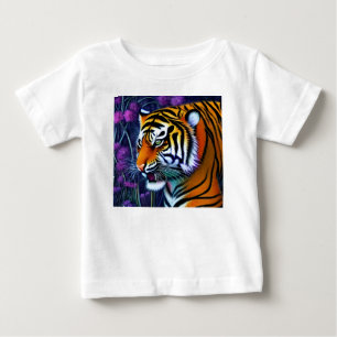 抽象芸術威厳のある捕食虎 ベビーTシャツ