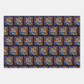 抽象芸術威厳のある捕食虎 ラッピングペーパーシート (正面2)